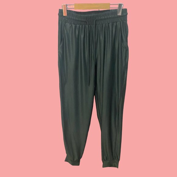 🌿 Jolt Forest Green Satin Joggers – Size S | Stretchy & Sleek Lounge Pants 🌿 - Picture 4 of 9